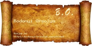 Bodonyi Orsolya névjegykártya